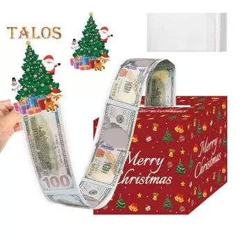 Рождественская копилка для денег, подарок, вытягивание, самодельный сюрприз, держатель для денег, рождественская елка, вытягивание, коробка для денег на Рождество, день рождения, вечеринка, принадлежности красный