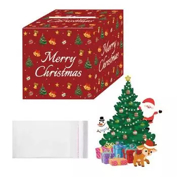 Рождественская копилка Yousheng для денег, подарочный держатель для денег своими руками, рождественская елка, подарочная коробка для денег на Рождество, принадлежности для вечеринки по случаю дня рождения красный