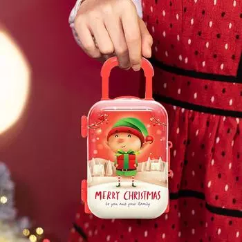 Рождественская коробка для конфет, чемодан для путешествий, кукольный чемодан, подарочная коробка для багажа в виде эльфа, тематическая праздничная атрибутика для новогодней вечеринки 9.5x6cm
