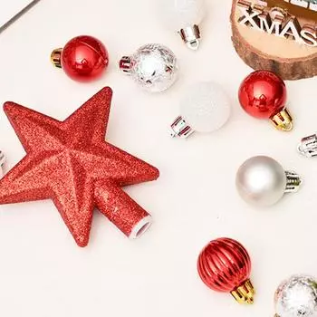 Рождественская коробка из 30 комплектов украшений для подарочной коробки со звездами на елке, подвесных рождественских шаров для елки