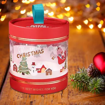 Рождественская коробка конфет, печенье, портативный праздничный подарок, рождественское угощение для праздничного декора красный