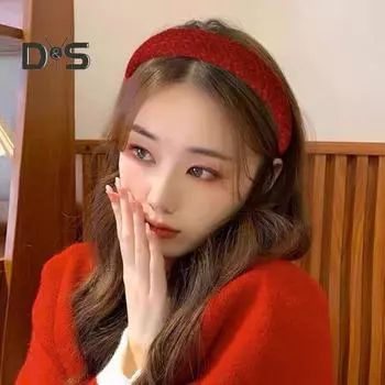 Рождественская красная повязка на голову, винтажная широкая повязка для волос, легкая нескользящая петля для волос для женщин и девочек, аксессуары для волос, головные уборы, реквизит для праздничных фотосессий H