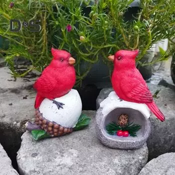Рождественская красная птичка, шишка, ягодная птичка, смоляная статуэтка, скульптура, сад, крыльцо, газон, домашний офис, украшение для рабочего стола, орнамент A