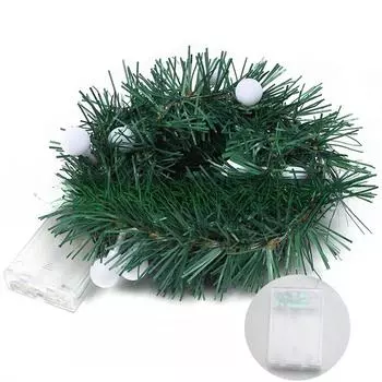 Рождественская красная ягодная гирлянда Искусственная красная ягодная гирлянда, пуансеттия Рождественские украшения для внутреннего и наружного домашнего декора One Size зелёный