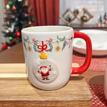 Рождественская кружка для кофе Санта-Клауса, стакан для воды, многоразовый, милый, креативный, легкий, для напитков, чая, молока