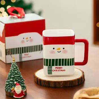 Рождественская кружка Креативная керамическая кружка Санта Чашка для воды Чашка для завтрака Чашка для кофе Практичный подарок Сувенир about 400ml