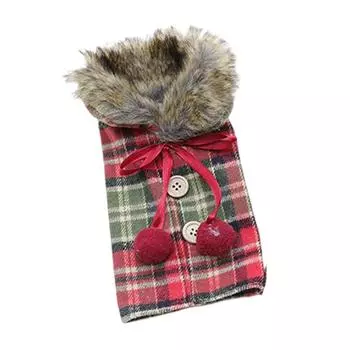 Рождественская крышка для бутылки вина, новогодний рукав для пива, Рождественский длинный плюшевый галстук-бабочка, одежда для бутылки вина, товары для домашней вечеринки и отеля red