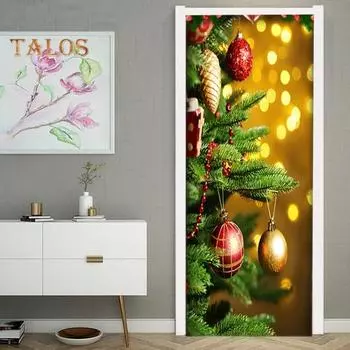 Рождественская крышка входной двери снеговик дерево веселый рождественский фон двери баннер подвесное украшение для праздничного домашнего декора B
