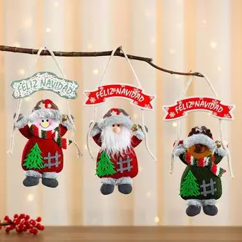 Рождественская KT доска ткань руки вверх кулон кукла рождественская елка подвеска сцена макет письмо открытка кулон Old man