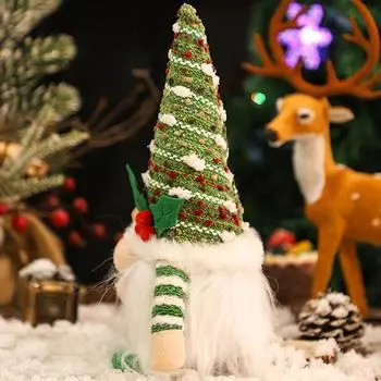 Рождественская кукла эльф гном со светодиодными украшениями для дома рождественские подарки на год Навидад эльф гном домашний декор красный