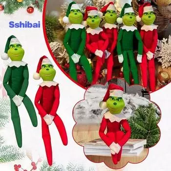 Рождественская кукла-эльф, игрушка из ПВХ, экологически чистая мягкая текстура, универсальный орнамент в виде зеленого эльфа для праздничного декора зелёный