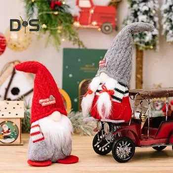 Рождественская кукла-гном без лица, плюшевое украшение в виде гнома с вязаной остроконечной шапкой, мягкие руки в карманах, кукла-гном для праздничного декора Men