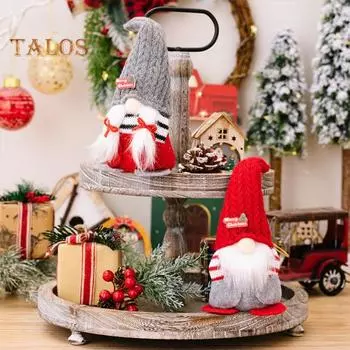 Рождественская кукла-гном без лица, плюшевое украшение в виде гнома с вязаной остроконечной шапкой, мягкие руки в карманах, кукла-гном для праздничного декора Men