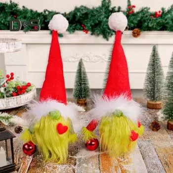 Рождественская кукла-гном безликая красная сердечная гномная плюшевая игрушка-украшение с цветной бородой безликая кукла праздничное украшение для домашнего офиса A