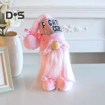 Рождественская кукла-гном, розовая безликая кукла-эльф, мягкая игрушка, борющаяся с раком, украшение для праздничного домашнего стола, каминной полки розовый
