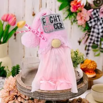 Рождественская кукла-гном, розовая безликая кукла-эльф, мягкая игрушка, борющаяся с раком, украшение в виде гнома