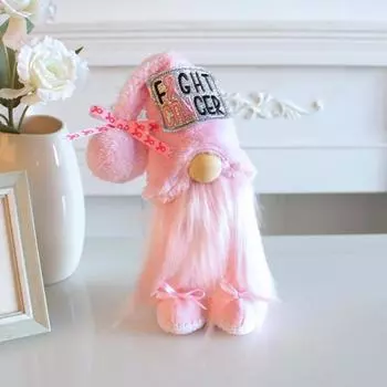 Рождественская кукла-гном, розовая безликая кукла-эльф, мягкая игрушка, борющаяся с раком, украшение для праздничного домашнего стола, каминной полки розовый