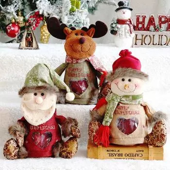 Рождественская кукла на молнии с дизайном сувениров сумка Рождественские конфеты сумки с Санта-Клаусом Снеговик Лось Стили детский подарок для праздничных вечеринок Style A