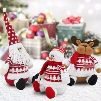 Рождественская кукла плюшевая сидящая Санта-Клаус лось снеговик фигурка мягкая игрушка A