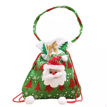 Рождественская кукла Подарочный мешок Рождественские конфеты Мешок подарков Гном Веревка для Green Santa