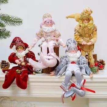 Рождественская кукла, подвесная сидящая игрушка-эльф, Рождественская плюшевая Рождественская елка, подвесное украшение, рождественские подарки, новогодний декор