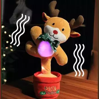 Рождественская кукла Поющие дети Подарок Танцующий Кактус Игрушки Рождество Санта Лоси Сноудолл Вращающаяся танцовщица Рождественская кукла