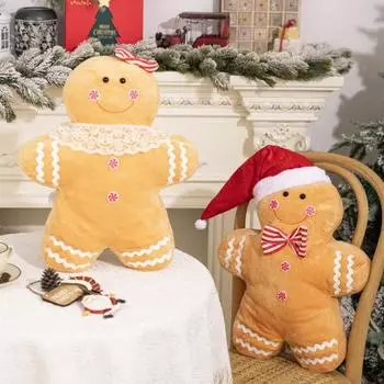 Рождественская кукла пряничный человечек плюшевая набитая пряничная подушка для диванной подушки украшение для домашней вечеринки Womens