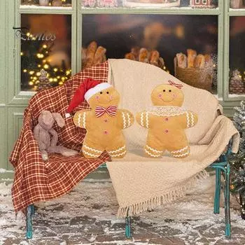 Рождественская кукла пряничный человечек плюшевая набитая пряничная подушка для диванной подушки украшение для домашней вечеринки Womens