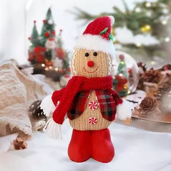 Рождественская кукла пряничный человечек, плюшевая пряничная кукла с шарфом и одеждой, мультяшная кукла, украшение для домашнего декора стола, окна