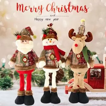 Рождественская кукла ручной работы, многоразовое рождественское украшение, милая стоящая кукла Санта-Клауса, подарок на Новый год Snowman