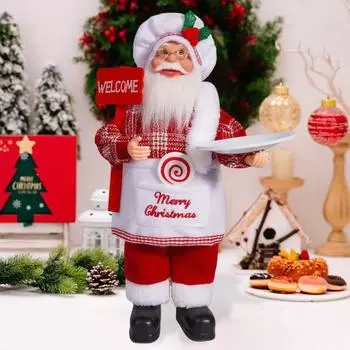 Рождественская кукла Санта-Клауса, украшение, 12 дюймов, плюшевая стоящая Санта-Клаус, держащая подарки, фигурка, Рождество F