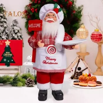 Рождественская кукла Санта-Клауса, украшение, 12-дюймовая плюшевая стоящая Санта-Клауса, держащая подарки, рождественская вечеринка, принадлежности для домашнего стола, книжной полки, подоконника, декор F