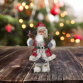 Рождественская кукла Санта-Клауса, украшение стола, традиционная стоящая фигурка для вечеринки 30cm