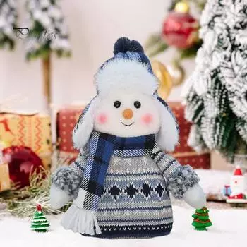 Рождественская кукла-снеговик, плюшевая игрушка, фигурка снеговика, рождественские украшения для украшения дома, центральные украшения для камина A