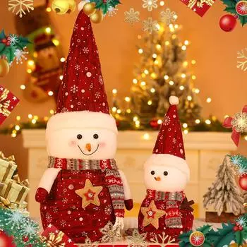 Рождественская кукла-снеговик Рождественская кукла Украшения Праздничные подарки Декорации для оформления витрин торговых центров One Size красный