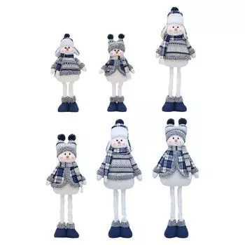 Рождественская кукла телескопические ножки рождественские украшения мягкая игрушка рождественское украшение для праздничного камина елка стол столешница