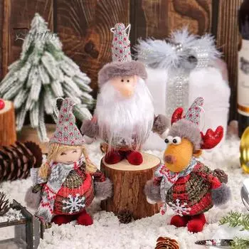 Рождественская кукла-украшение Санта-Клаус, снеговик, девочка, олень, чучело гнома, кукла, подвесное украшение на рождественскую елку для праздничного домашнего декора A