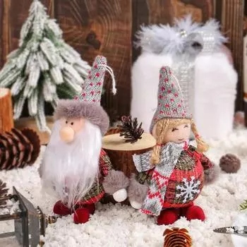 Рождественская кукла-украшение Санта-Клаус Снеговик Девочка-олень Мягкая игрушка Гном Кукла Фигурка Рождество A