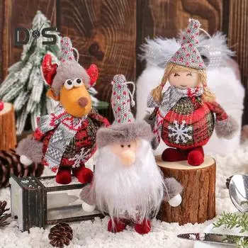 Рождественская кукла-украшение Санта-Клаус, снеговик, девочка, олень, чучело гнома, кукла, подвесное украшение на рождественскую елку для праздничного домашнего декора A
