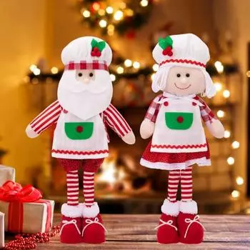 Рождественская кукла-украшение телескопическая ножка шеф-повар Санта-Клаус плюшевая кукла украшение для стола Mens