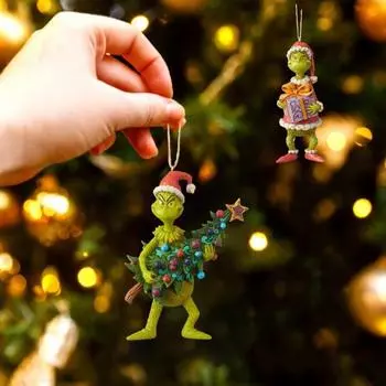 Рождественская кукла, украшения, симпатичная смоляная рождественская елка, подвесное украшение, зимний домашний праздник 1