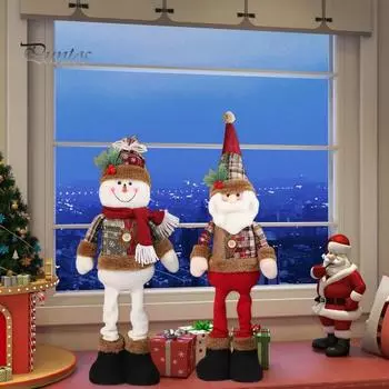 Рождественская кукла, выдвижная, стоящая, снеговик, Санта, олени, украшения ручной работы, праздничный домашний декор для украшения комнаты с елкой B