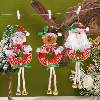 Рождественская кукла Yousheng, подвесные украшения на елку, плюшевый мини-снеговик, медведь, олень, подвеска для зимнего домашнего офиса, окна, стены B