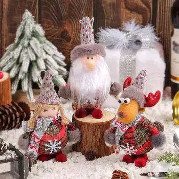 Рождественская кукла Yousheng, украшение Санта-Клауса, снеговика, девочки, оленя, чучело гнома, кукольная фигурка, подвесное украшение на рождественскую елку для праздничного домашнего декора A