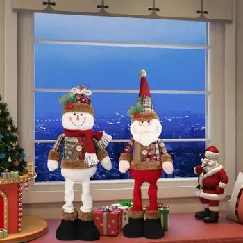 Рождественская кукла Yousheng, выдвижная стоячая снеговик, Санта, олени, украшения ручной работы, праздничный домашний декор для украшения комнаты с елкой A