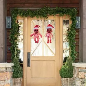 Рождественская кукла-зомби, реалистичный ужас, кровавоногий детский террор, украшение, дом с привидениями, кукла, реквизит для фотосессии Boy