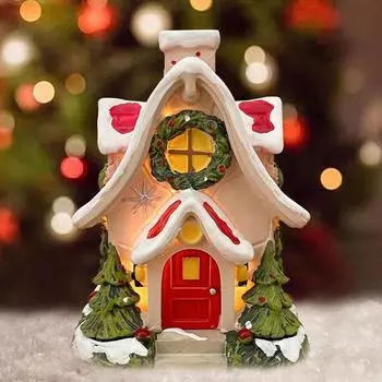 Рождественская курильница для благовоний в виде домика, смоляная деревенская курительная труба, держатель для благовоний в виде конуса, креативная курильница для благовоний в стиле коттеджа для праздничного домашнего декора