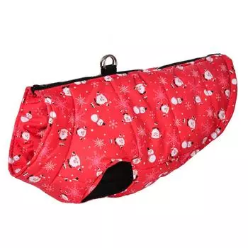 Рождественская куртка для щенка, одежда для собак, водонепроницаемое пальто для собак, жилет для кошек, зимний теплый костюм для щенка, чихуахуа, мопса, одежда для домашних животных S красный