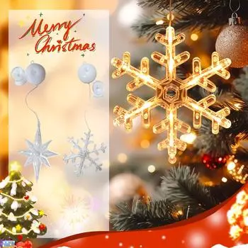 Рождественская лампа на присоске Украшение Украшение Рождественской сцены Макет Рождественского Светильника Окно One Size