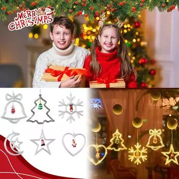 Рождественская лампа на присоске Украшение Украшение Рождественской сцены Макет Рождественского Светильника Окно One Size